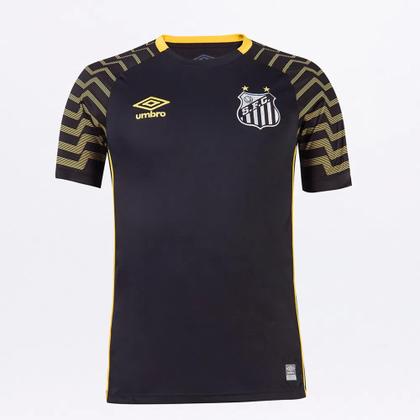 Imagem de Camisa Goleiro Santos 21/22 Torcedor Umbro Masculina - Preto+Amarelo