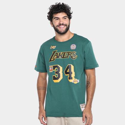 Camisa La Lakers NBA Mitchell & Ness Oneal Masculina - Camisa de