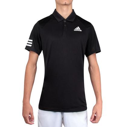 Imagem de Camisa Polo Adidas Club 3STR Preta e Branca