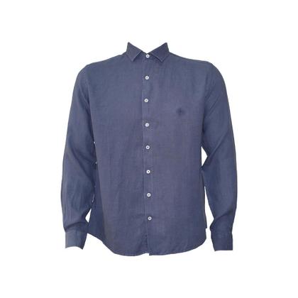 Imagem de Camisa slim linen azul escuro - dudalina 3