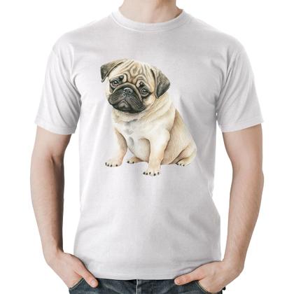 Imagem de Camiseta Algodão Cachorro Pug - Foca na Moda