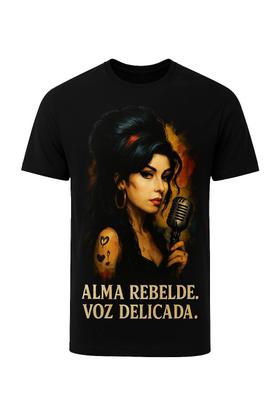 Imagem de Camiseta Alma Rebelde Unissex Preta Tam P ao G3 Estampa Exclusiva