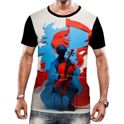 Imagem de Camiseta Camisa Tshirt Instrumento Corda Violoncelo Arte 3