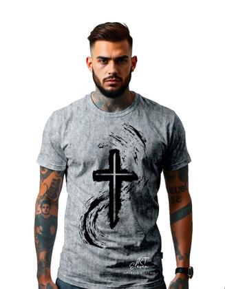 Imagem de Camiseta Estampada Personalizada Religiosa Cristã Cruz REF15 Unissex 100% Algodao Linha Premium