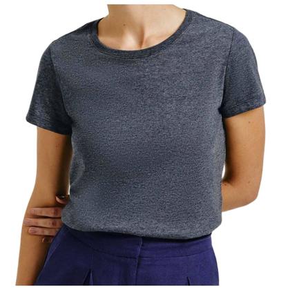 Imagem de Camiseta Feminina Hering Slim Cinza Mescla Escuro - 0241MD3E