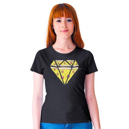 Imagem de Camiseta Feminina Pizza Diamante Amo Pizza