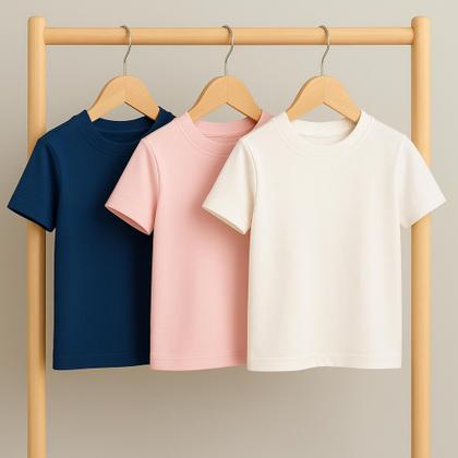 Imagem de Camiseta Infantil Básica 100% Algodão Unissex Pronta Entrega