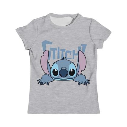 Imagem de Camiseta Infantil Disney Stitch para Meninas (3-4 anos) - Manga Curta e Secagem Rápida