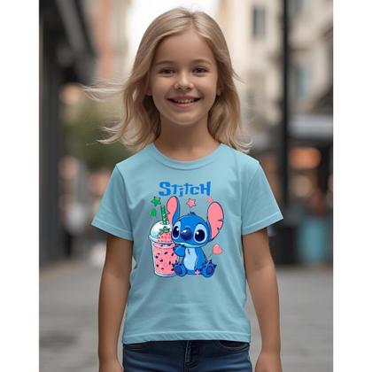 Imagem de  Camiseta Infantil Lisa Básica Casual Moda Meninos e Meninas