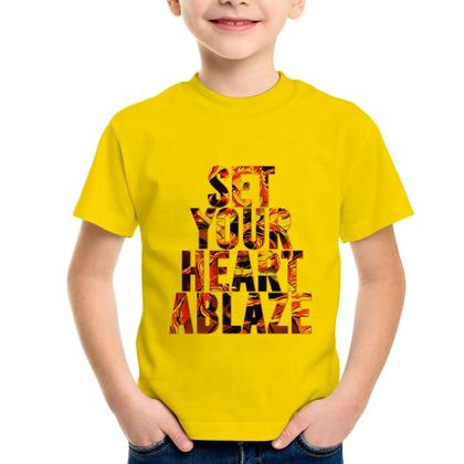 Imagem de Camiseta Infantil Set your heart ablaze - Foca na Moda