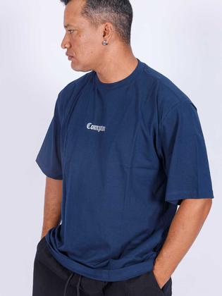 Imagem de Camiseta Masculina Oversized Compton Refletiva Azul Marinho