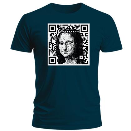 Imagem de Camiseta Mona Lisa QR Code Camisa 100% Algodão Unissex
