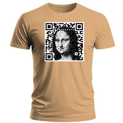 Imagem de Camiseta Mona Lisa QR Code Camisa 100% Algodão Unissex