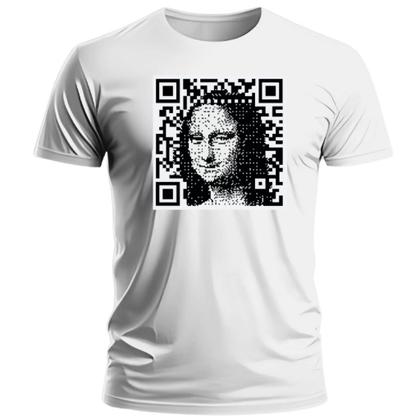 Imagem de Camiseta Mona Lisa QR Code Camisa 100% Algodão Unissex
