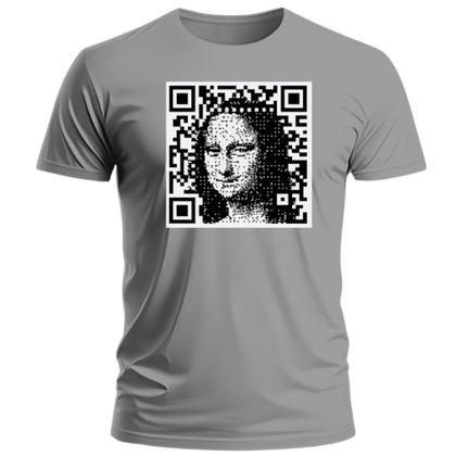 Imagem de Camiseta Mona Lisa QR Code Camisa 100% Algodão Unissex