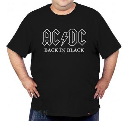 Imagem de Camiseta Plus Size Ac Dc Back In Black Banda Rock Heavymetal