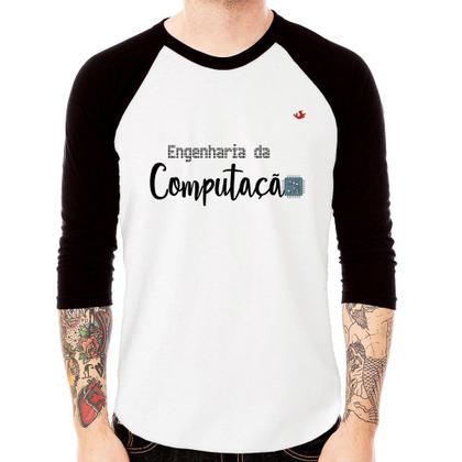 Imagem de Camiseta Raglan Engenharia da Computação Manga 3/4 - Foca na Moda