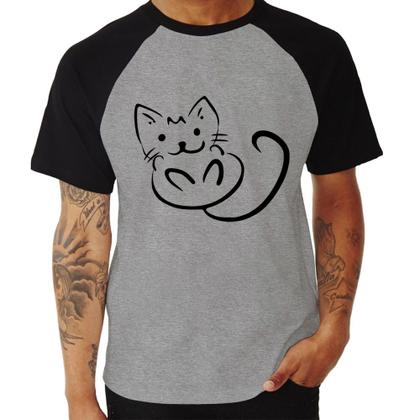 Imagem de Camiseta Raglan Gatinho Traços - Foca na Moda