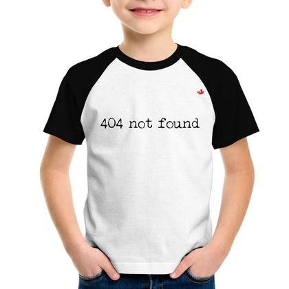Imagem de Camiseta Raglan Infantil 404 not found - Foca na Moda