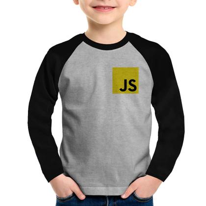 Imagem de Camiseta Raglan Infantil JavaScript Manga Longa - Foca na Moda
