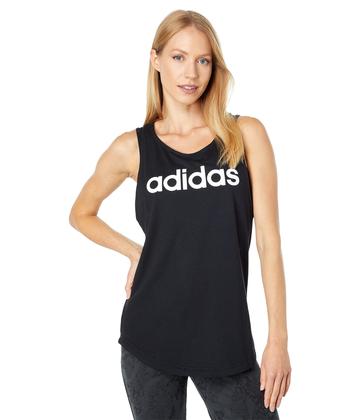 Imagem de Camiseta regata feminina adidas Linear preta/branca tamanho L
