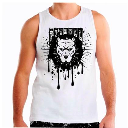 Imagem de Camiseta regata masculina pet cachorro pitbull cão