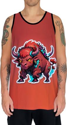 Imagem de Camiseta Regata Tshirt Animais Cyberpunk Búfalo Africa HD 3