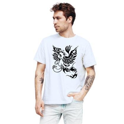 Imagem de Camiseta Tribal Fênix Preto Camisa Personalizada Blusa Adulto Algodão com Poliéster