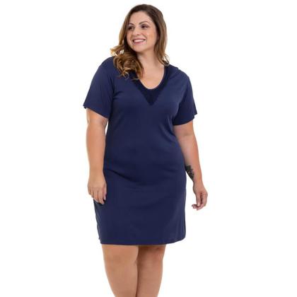 Imagem de Camisola Curta com Renda Marinho Liganete Sepie 1001-PL Plus Size