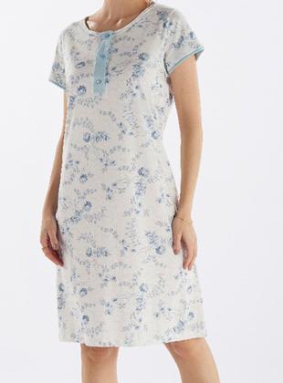 Imagem de Camisola Curta Pzama 050279 Feminina Peitilho Com Botões Algodão T. G/EG