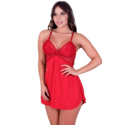 Imagem de Camisola Decote Nas Costas Sensual Feminina Com Renda Alças Ajustáveis Sem Bojo Pijama Linha Noite