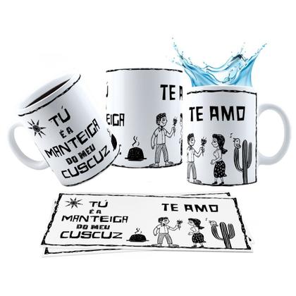Imagem de Caneca 325ml Xilogravur Tú é a manteiga do meu cuscuz Te Amo