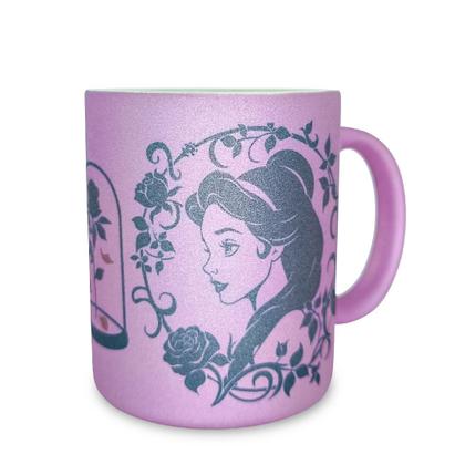 Imagem de Caneca de ceramica glitter rosa bella a bella e a fera