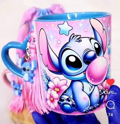 Imagem de Caneca xícara Copo de Porcelana Personalizada Stitch Cerâmica Personalizada Stiti