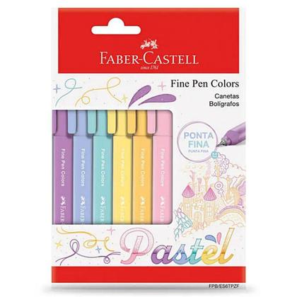 Imagem de Caneta FABER-CASTELL Fine Pen Pastel c/ 6 cores