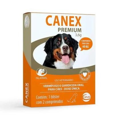 Imagem de Canex Premium 3,6g Vermifugo Cães Até 40kg 2 Comprim Ceva