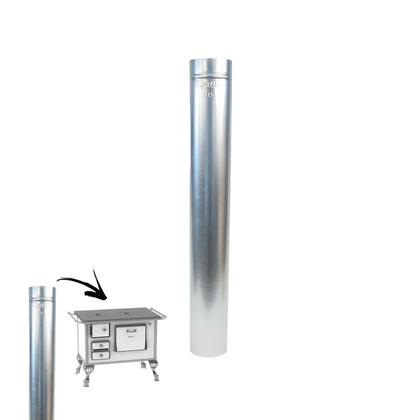 Imagem de Cano 50cm Em Aço Galvanizado 110mm Para Chaminé Fogão à Lenha Lareira - N1 AMZ