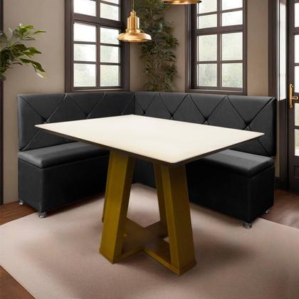 Imagem de Canto Alemão 4 Lugares para Lanchonete 1,25x1,60m Cinza SOFA STORE