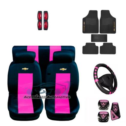 Imagem de capa banco carro couro rosa+acessorios p celta 2002