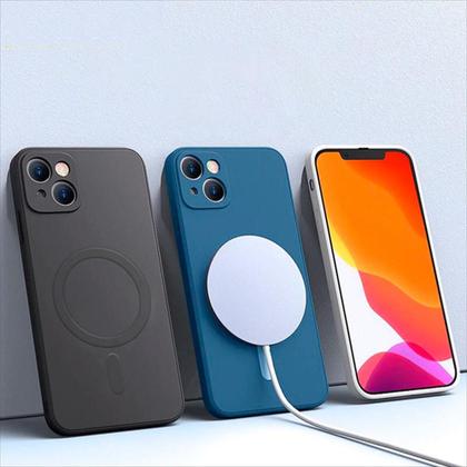 Imagem de Capa Capinha Anti Impacto Aveludada Magsafe Compativel com iPhone 14 Plus