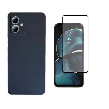 Imagem de Capa Capinha Case Proteção Aveludada + Pelicula vidro temperado 3D MOTOROLA MOTO G14