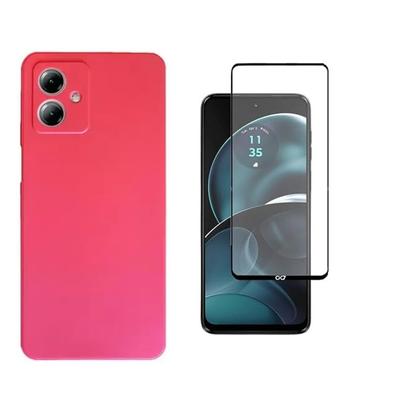 Imagem de Capa Capinha Case Proteção Aveludada + Pelicula vidro temperado 3D MOTOROLA MOTO G14