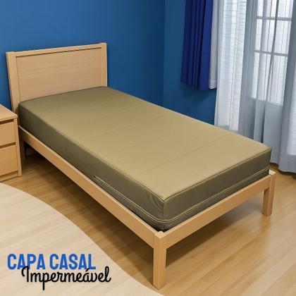 Imagem de Capa Casal Impermeável Colchão Anti Alérgica BEGE