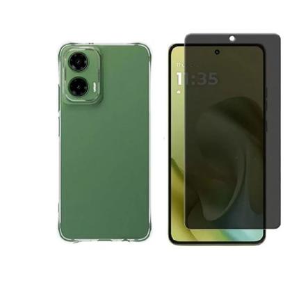 Imagem de Capa Case Capinha Anti Impacto e Pelicula Privacidade Para Motorola Moto G06