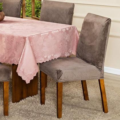 Imagem de Capa de Cadeira Jantar Avulsa Lisa Splendore Ajustável com Elástico Tecido Veludo Suede Decoração Luxo Para Cozinha Moderna Sofisticada