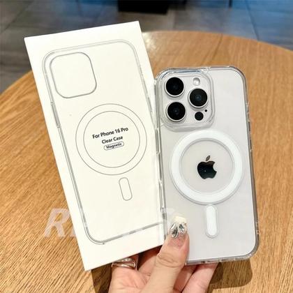 Imagem de Capa De Carregamento Sem Fio Transparente Compatível Com Magsafe Para iPhone 11-17 pro XS Max XR 16e