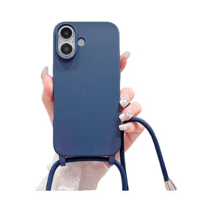 Imagem de Capa de Silicone Fosco com Cordão para iPhone - À Prova de Choque