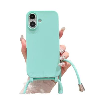 Imagem de Capa de Silicone Fosco com Cordão para iPhone - À Prova de Choque