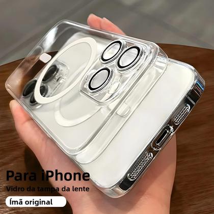 Imagem de Capa De Silicone Transparente Magsafe Para Apple iPhone 16 15 14 13 12 11 pro Max Com Proteção Para