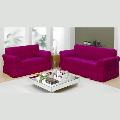 Imagem de Capa De Sofá 2 E 3 Lugares Com 20 Elástico - Caqui - Bene Casa